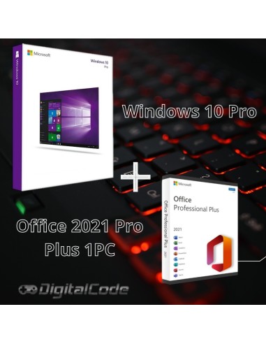 Windows 10 Pro 1PC + Office 2021 Pro Plus 1PC (Activación Telefónica)